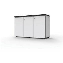 Rapidline Infinity Swing 3 Door Cupboard 1500W x 450D x 730mmH White With Black Edge