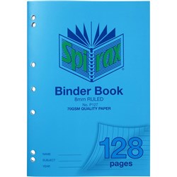 Spirax P127 Binder Book Poly Cover A4 128 Page 8mm Ruled