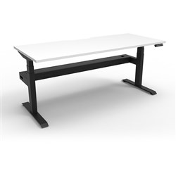 Rapidline Boost+ Single Sided Workstation + Cable Tray 1500W x 750D x 620-1270mmH White/Blk