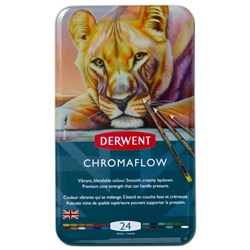 Derwent Chromaflow Coloured Pencils Assorted Tin Pack Of 24