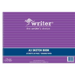 Writer Sketch Book A3 Cartridge Paper Side Opening 20 Sheet