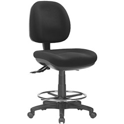 P350 Low Back Drafting Chair 3 Lever 640-890mmH Black Fabric