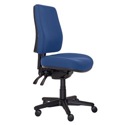 Buro Roma High Back Task Chair No Arms With Seat Slide Fabric Seat And Back Dark Blue