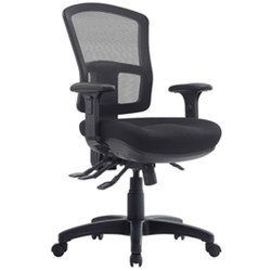 Fuse 3 Lever Mesh Back Task Chair Seat Slider With Arms Black Fabric Seat Mesh Back