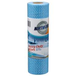 Northfork Antibacterial Heavy Duty Wipes Roll 50 Sheets Blue