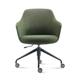 Rapidline Aspen Tub Lounge Chair 4 Star Base Black Steel Frame Olive Seat