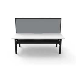 Rapidline Halo Static Back To Back Workstation+Screen+Tray 2 Person 1800W x 1330mmH Wht/Blk