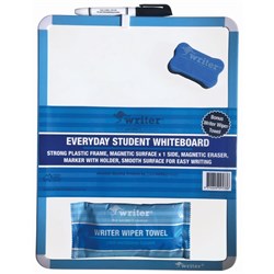 Writer Premium Everyday Double Sided Magnetic Student Whiteboard 360 x 280mm Plain