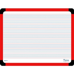 Writer Premium Double Sided Magnetic Student Whiteboard 360x380mm QLD Yr 1 Ruled/Plain