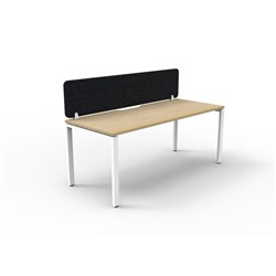 Rapidline Deluxe Infinity Desk Profile Leg Single Sided+Black Eco Screen 1800Wx730mmH Oak/Wh