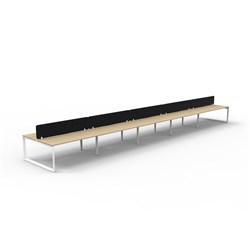 Rapidline Deluxe Infinity Desk Loop Leg Double Sided Blk Eco Screen 10 Person 7500mmW O/W