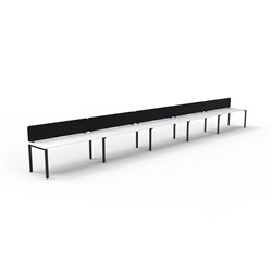 Rapidline Deluxe Infinity Desk Profile Leg Single Sided Black Eco Screen 5 Ppl 6000mmW Wht/B