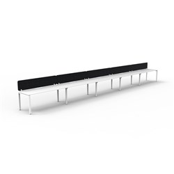 Rapidline Deluxe Infinity Desk Profile Leg Single Sided Black Eco Screen 5 Ppl 6000mmW Wht/W