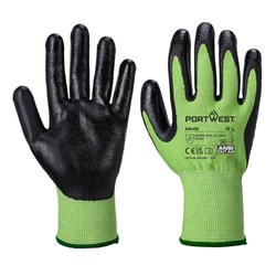 Portwest Green Cut Nitrile Foam Gloves Large Green And Black