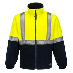 Huski Convoy Hi-Vis Contrast Polar Fleece Jumper Medium Yellow And Navy