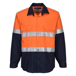 Portwest Bizflame Fire Retardant Class Day Night Shirt 4XL Orange And Navy