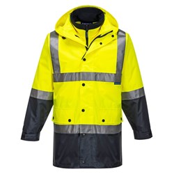 Portwest Eyre Hi-Vis 4-in-1 Contrast Jacket Large Yellow And Navy