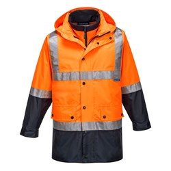 Portwest Eyre Hi-Vis 4-in-1 Contrast Jacket 2XL Orange And Navy