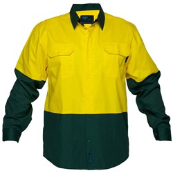 Portwest Canberra Hi-Vis Contrast Lightweight Class D Shirt Long Sleeve L Yel/Green