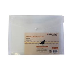 Bibbulmun Document Wallet A4 Polypropylene Button Closure And ID Panel Assorted Pack 10