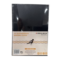 Bibbulmun Binding Cover A4 300gsm Leathergrain Black Pack Of 100