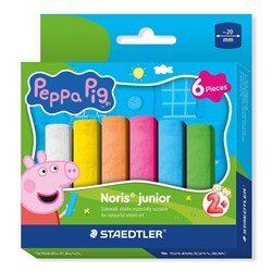 Staedtler Noris Junior Peppa Pig Sidewalk Chalk Assorted Pack Of 6