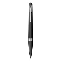 Parker Meridian Twist Ballpoint Pen Black Barrel Chrome Trim Blue Refill