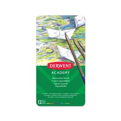 Derwent Academy Watercolour Pencils Assorted Tin Pack Of 12