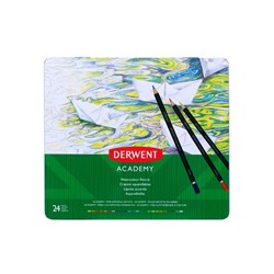 Derwent Academy Watercolour Pencils Assorted Tin Pack Of 24