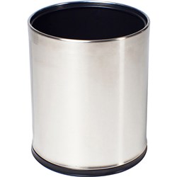 Compass Round Bin With Liner 10 Litres Stainless Steel