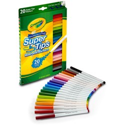 Crayola Thinline Markers Super Tips Washable Classic Assorted Pack 20