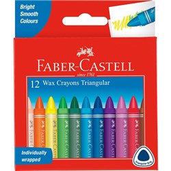 Faber-Castell Wax Triangular Crayons Assorted Pack of 12