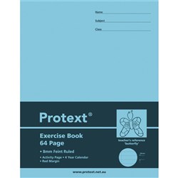 Protext Exercise Book 225x175mm 8mm 70gsm 64 Page Butterfly
