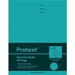 Protext Exercise Book 225x175mm 8mm 70gsm 96 Page Crocodile