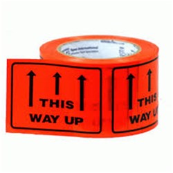 STYLUS FLUORO LABEL TAPE 75mm x 100m THIS WAY UP 500 Per Roll