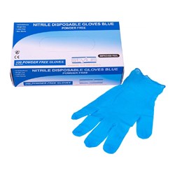 Stylus Nitrile Disposable Gloves Blue Large Pack of 100