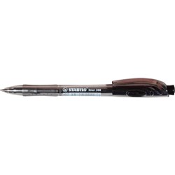 Stabilo 308 Retractable Ballpoint Pen Medium 0.45mm Black