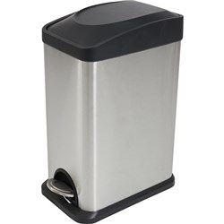 Compass Rectangular Pedal Bin 15 Litres Stainless Steel