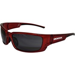 Maxisafe Denver Premium Safety Glasses Anti Fog Smoke Lens Red Frame