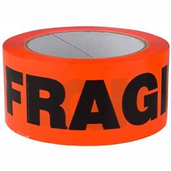 PACKAGING TAPE FRAGILE 48mm x 66m Orange/Black