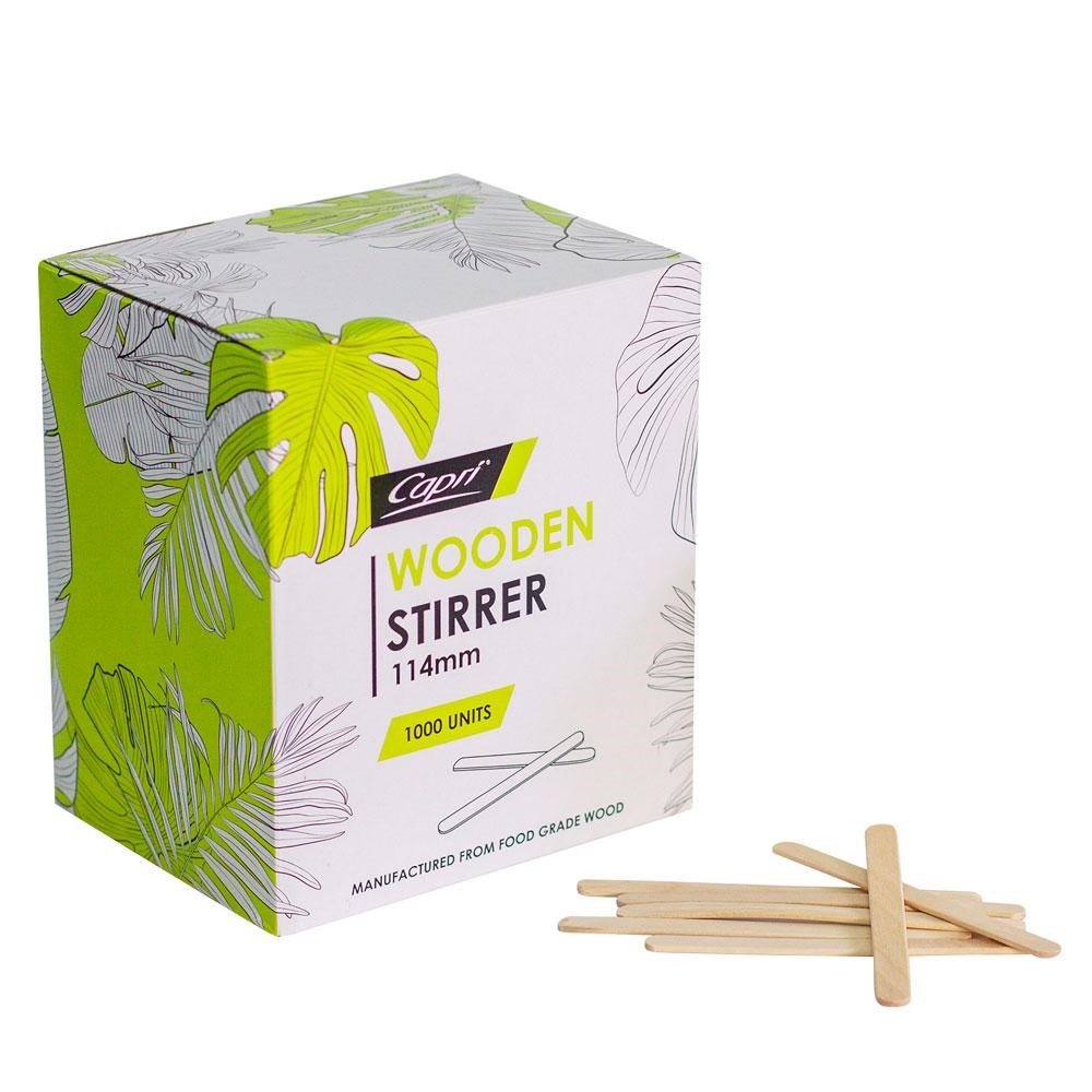 Disposable Kitchenware - Capri Wooden Stirrer 114mm Kraft Carton Of ...